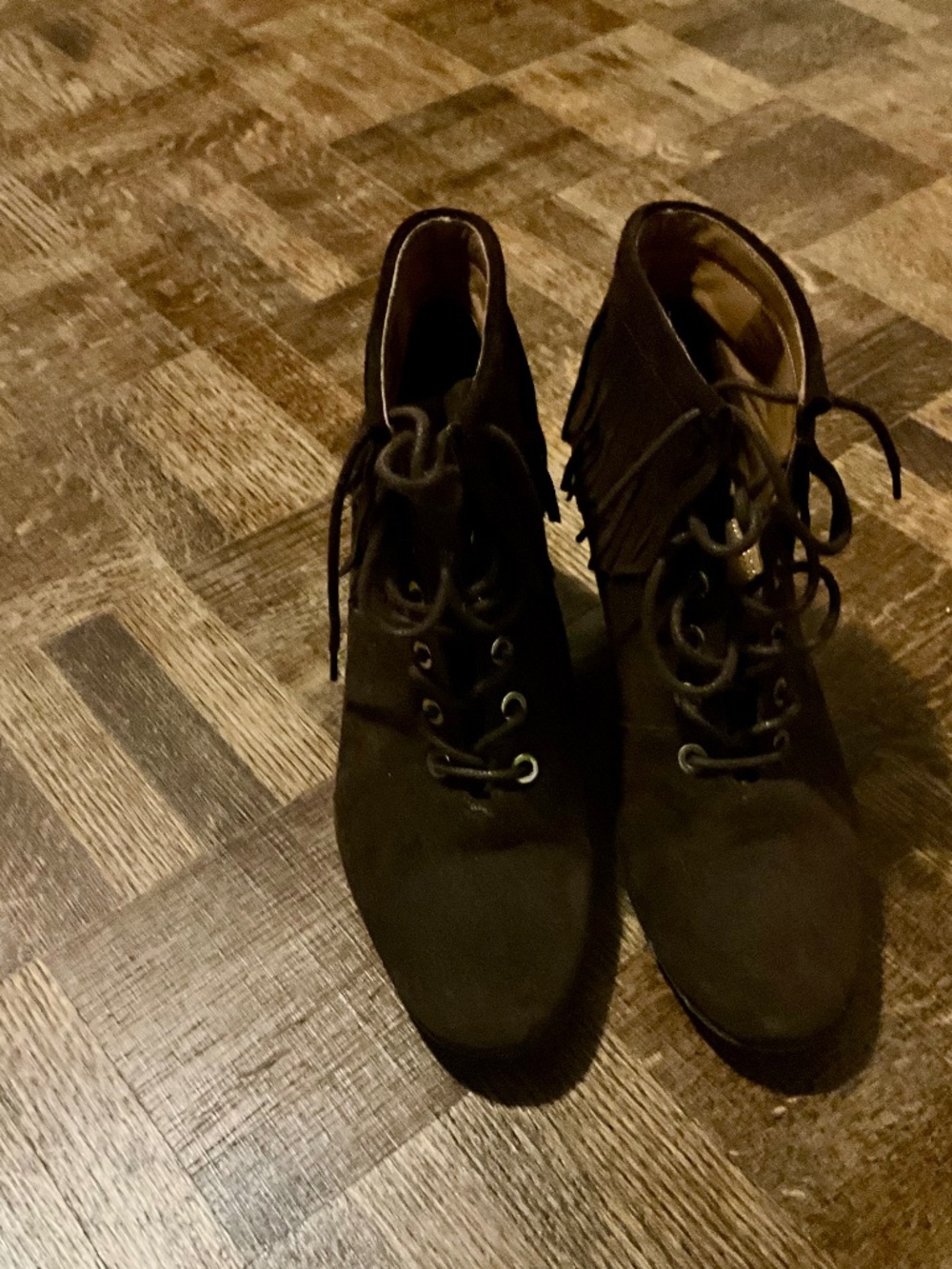 Maje Fringe Lace up Bootie